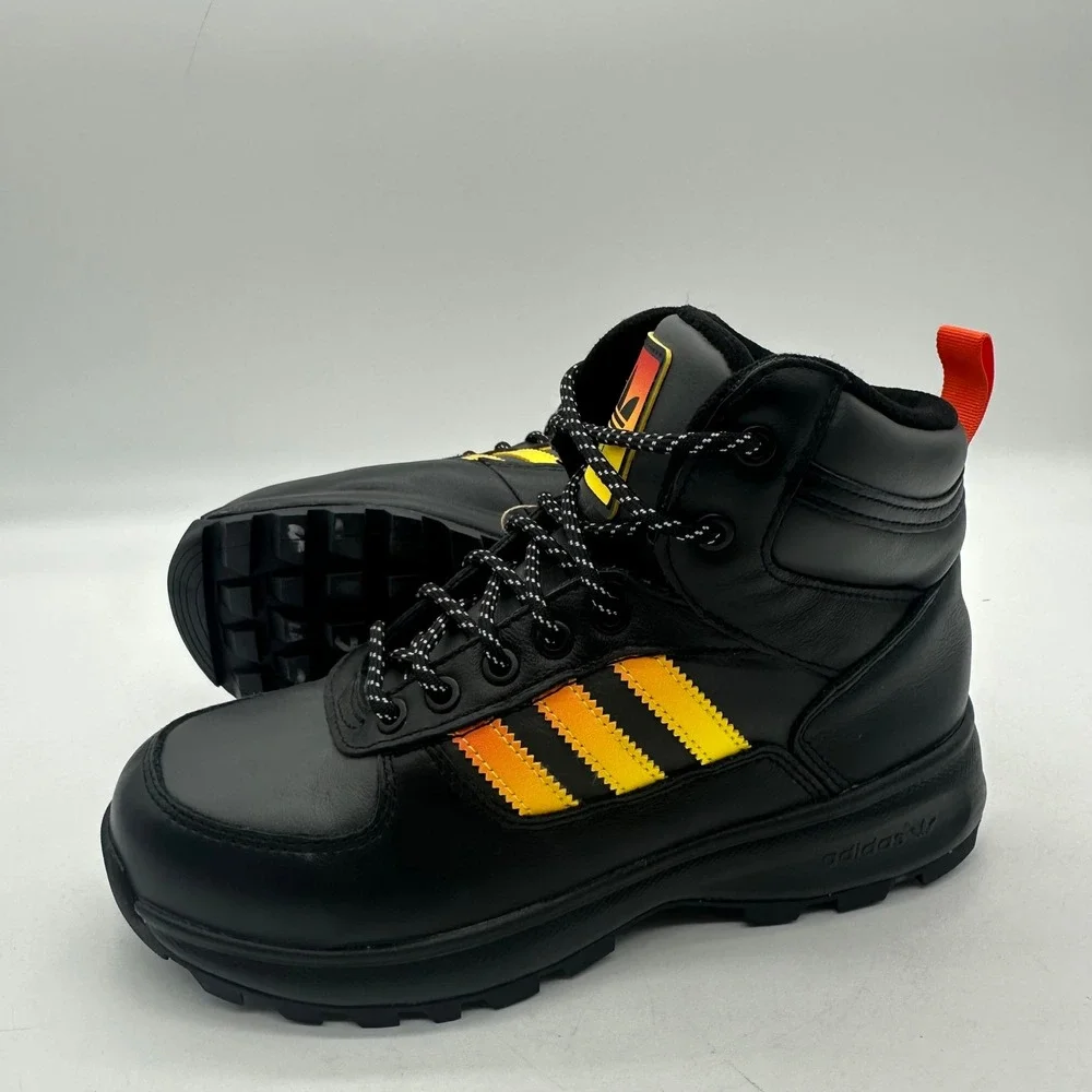 Adidas HQ2067 Mens Size 6 Black Chasker Solar Gold High Leather Sneaker Boots